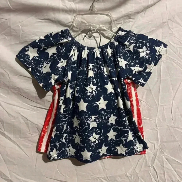 Toddler Girls Patriotic American Flag Outfit 4T - Picture 1 of 8